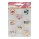 Basic Grey Soleil Metal Button Flair Stickers 8/Pkg