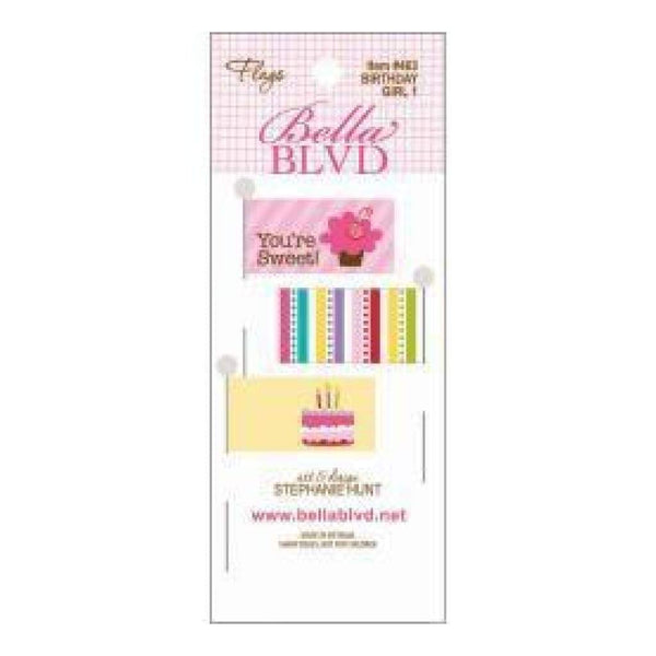 Bella Blvd - Birthday Girl Stick Pin Paper Flags 3/Pkg #1
