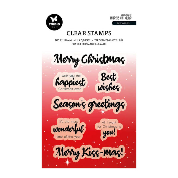 Studio Light Clear Christmas Stamps By Laurens Van Gurp - Best Wishes