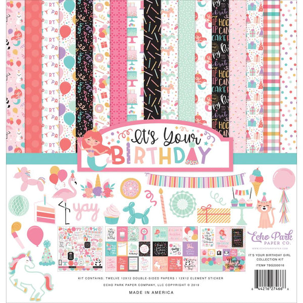 ^Echo Park Collection Kit 12in x 12in - It's Your Birthday, Girl^