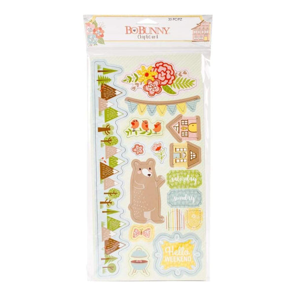 Bo Bunny Adhesive Chipboard Accents 6x12 inch - Weekend Adventures