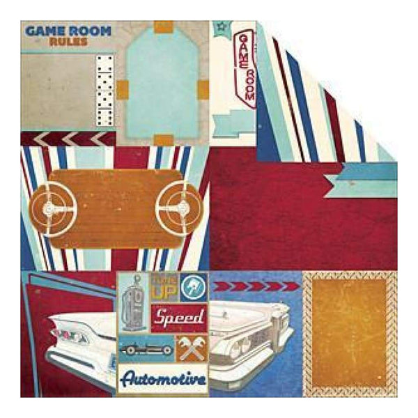 Bo Bunny - Wild Card Game Room Paper - Size:12X12 Inch
