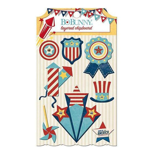 Bobunny - Firecracker Self-Adhesive Layered Chipboard