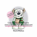 C.C. Designs - Doodle Dragon Cling Stamp 2 Inch X3 Inch - Warm Wishes