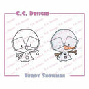 C.C. Designs - Meoples Cling Stamp 1.75In. X1.5In. Nerdy Snowman