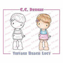 C.C. Designs - Swiss Pixie Cling Stamp 3.5Inchx1.5Inch Vintage Beach Lucy