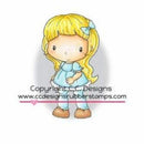 C.C. Designs - Swiss Pixie Cling Stamp 3In. X1.5In. Goldie