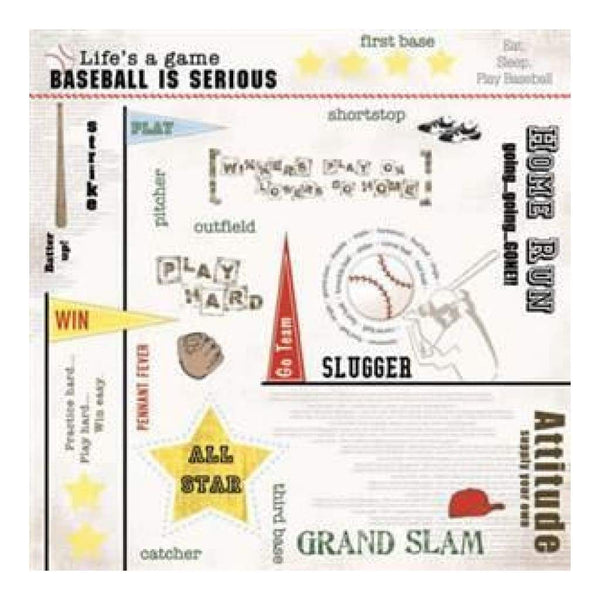 Carolees Creations - Baseball Words 12X12 Paper (Pack Of 10)