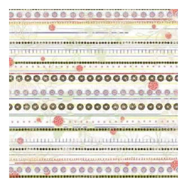 Carolees Creations - Dotted Flower Stripes 12X12 Paper (Pack Of 10)