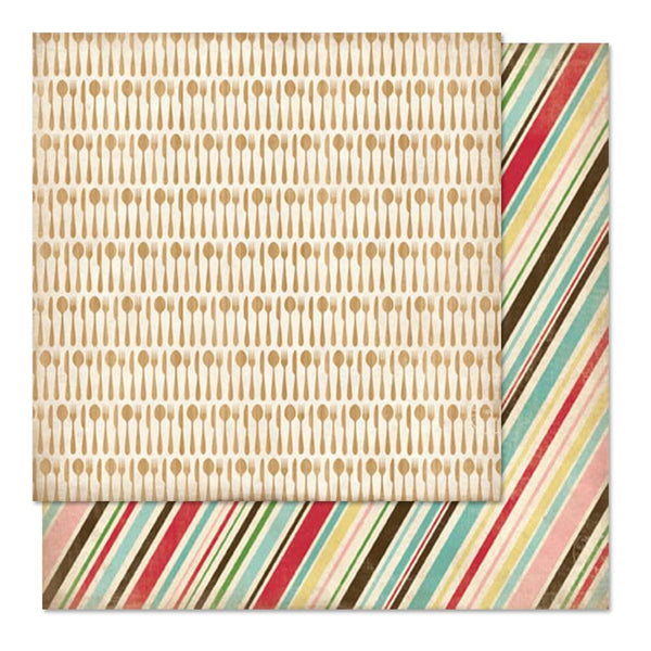 Carta Bella - Homemade With Love Double-Sided Cardstock 12" X 12" Baking Stripe