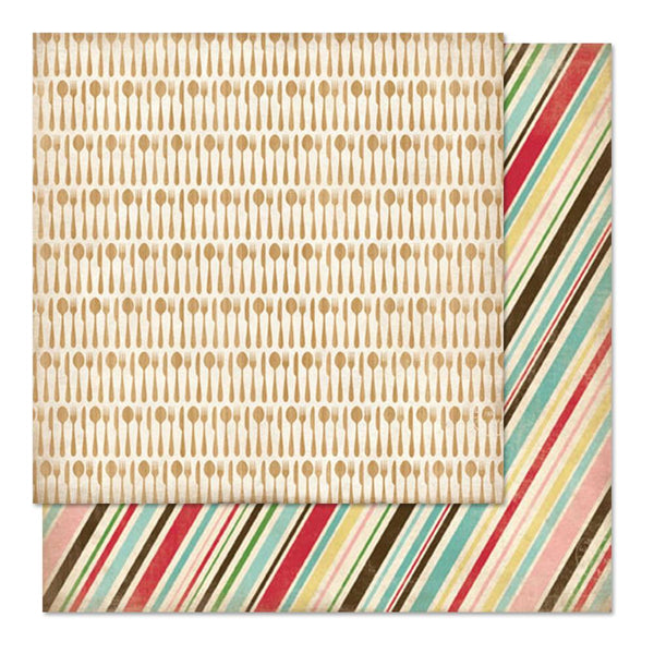 Carta Bella - Homemade With Love Double-Sided Cardstock 12" X 12" Baking Stripe
