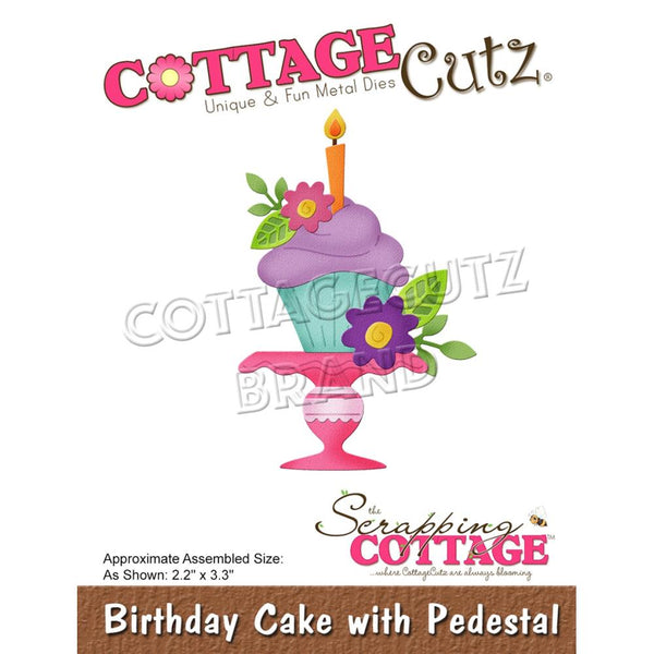 CottageCutz Dies - Birthday Cake with Pedestal, 2.2 inchX3.3 inch