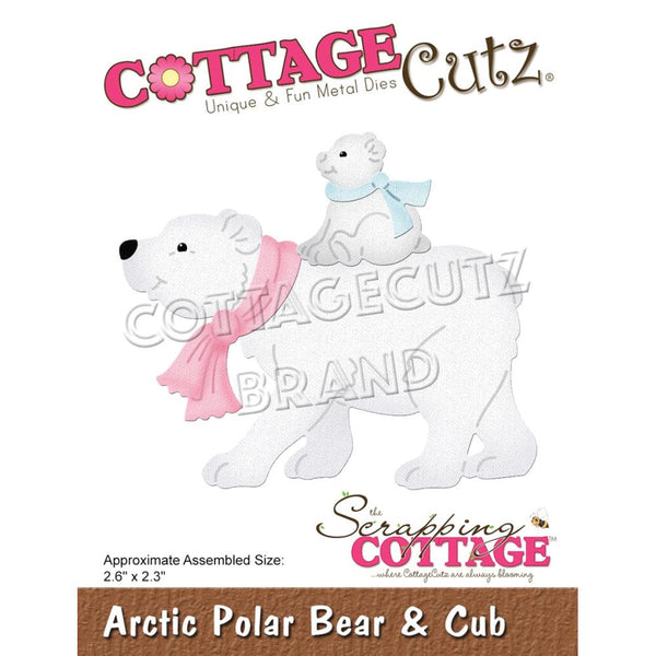 CottageCutz Dies - Arctic Polar Bear & Cub, 2.6in x 2.3in*