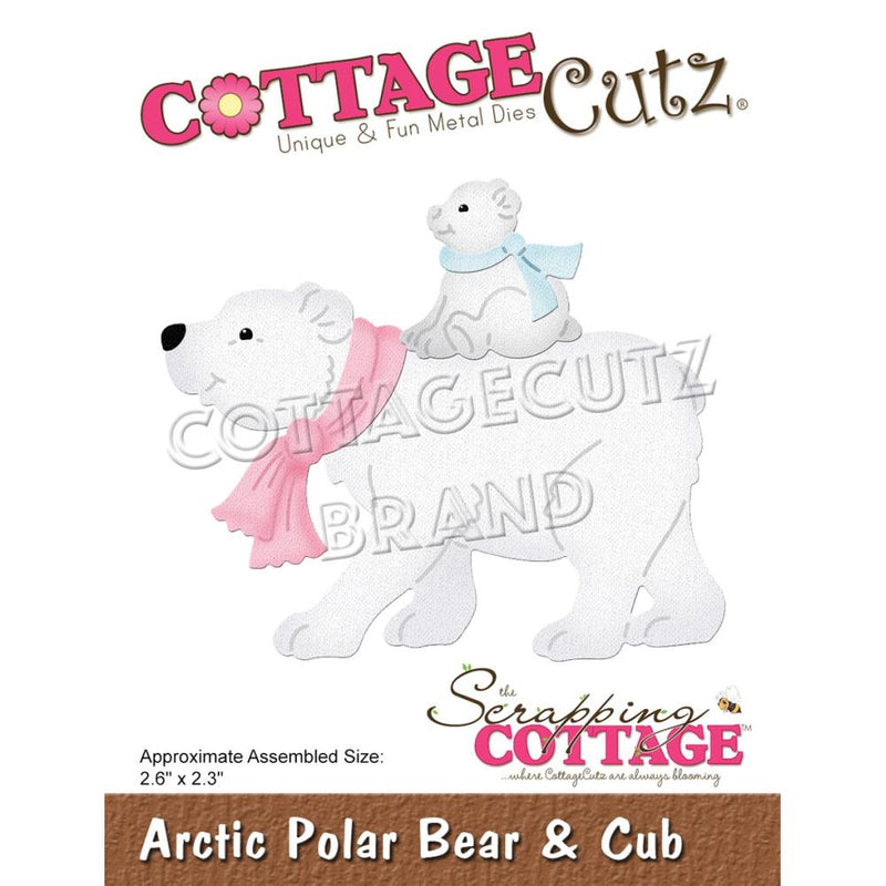 CottageCutz Dies - Arctic Polar Bear & Cub, 2.6in x 2.3in*
