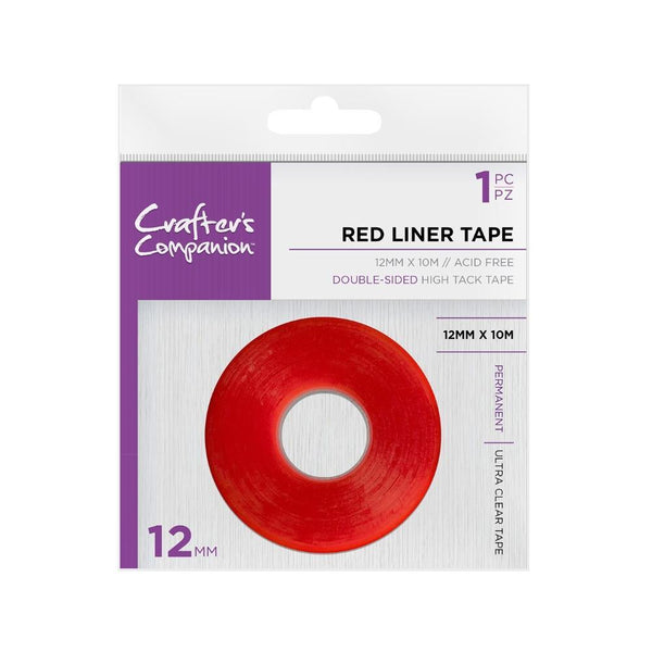 Crafters Companion Red Liner Tape 12mm X10m Clear