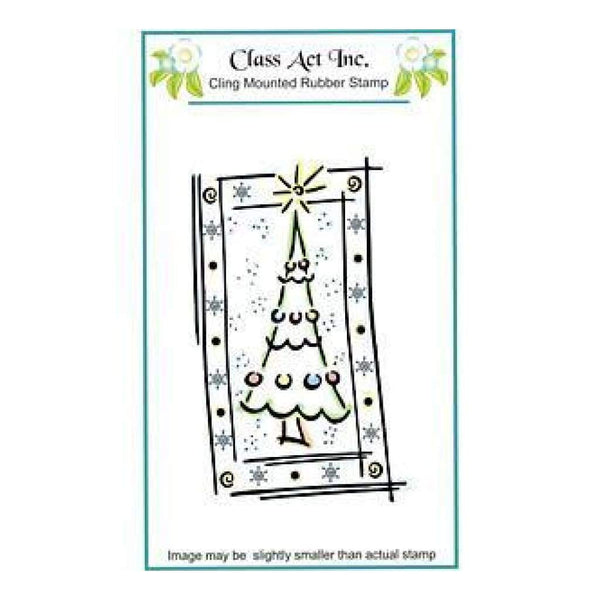 Class Act Cling Mounted Rubber Stamp 3.25In.X5.5In. Framed Tree