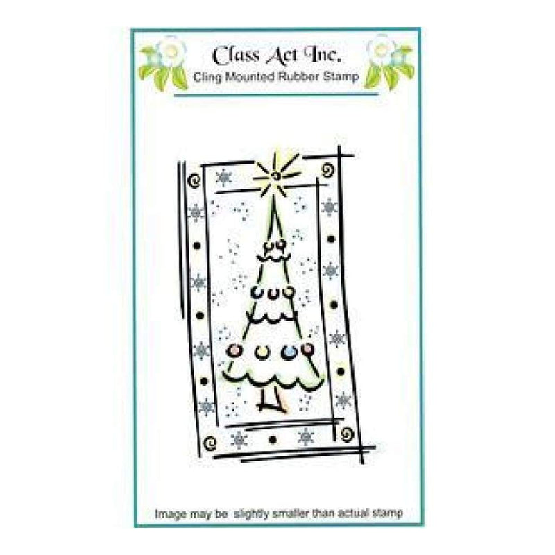 Class Act Cling Mounted Rubber Stamp 3.25In.X5.5In. Framed Tree