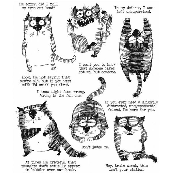 Tim Holtz Cling Stamps 7in x 8.5in - Snarky Cat