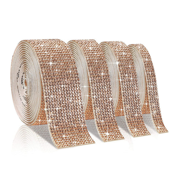 Poppy Crafts Self-adhesive Diamond Rhinestone Ribbon - Copper 4 Pack*