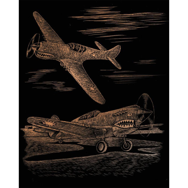 Royal Brush - Copper Foil Engraving Art Kit 8 inch X10 inch - WWII Fighter