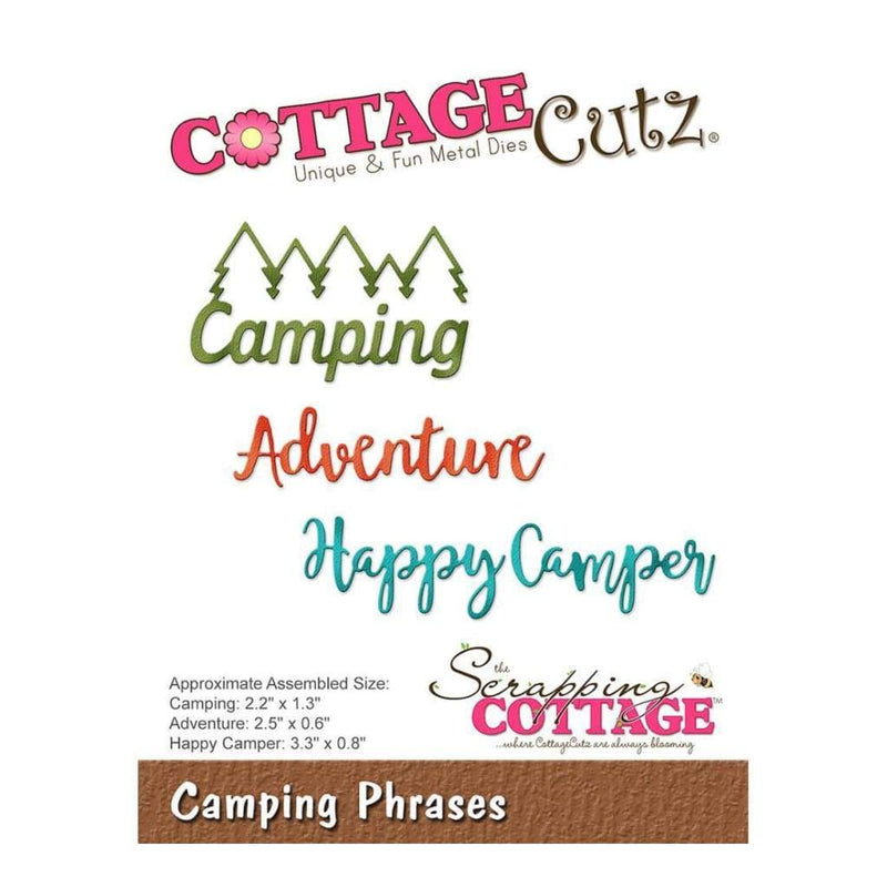 CottageCutz Die Camping Phrases .6inch To 3.3inch