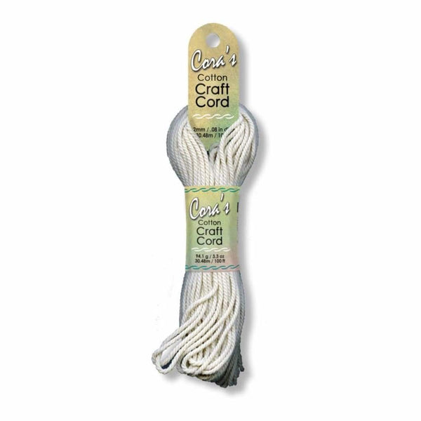 Cotton Craft Cord 2mmX100' - Natural Dyeable Fiber