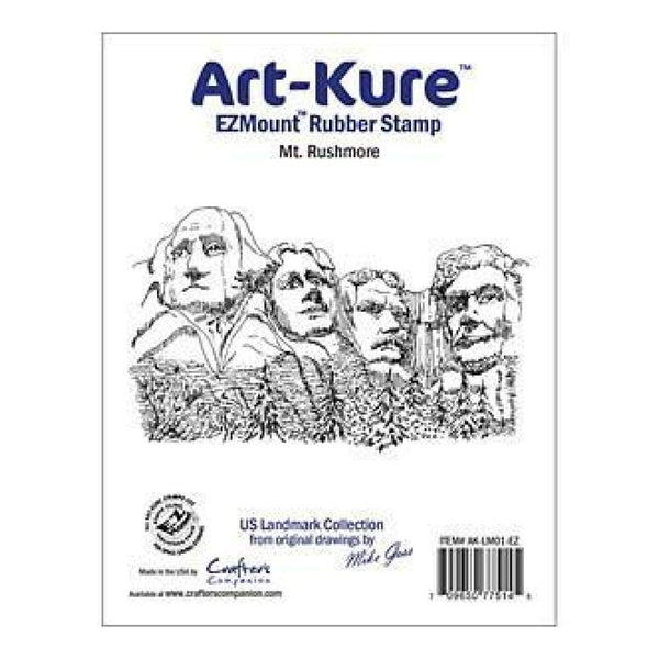 Crafters Companion -  Art Kure - Mt. Rushmore Landmarks Ezmount Stamp 4In 2.5In