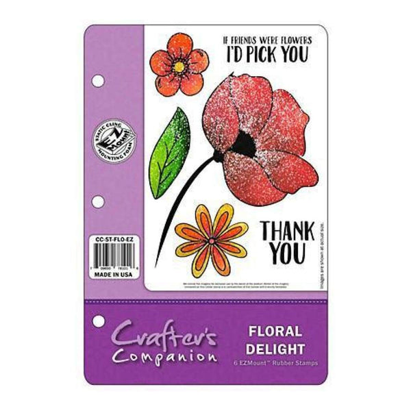 Crafter's Companion Ezmount Cling Set 5.5 Inch X8.5 Inch  Floral Delight