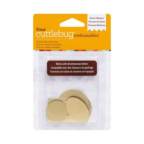 Cuttlebug Embossables Gold Shapes, Basic Shapes
