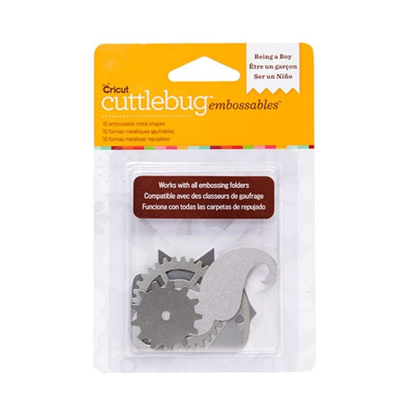 Cuttlebug Embossables Silver Shapes, Being a Boy