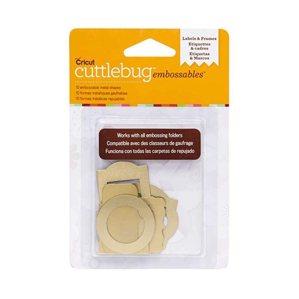Cuttlebug Embossables Silver Shapes, Labels & Frames Gold