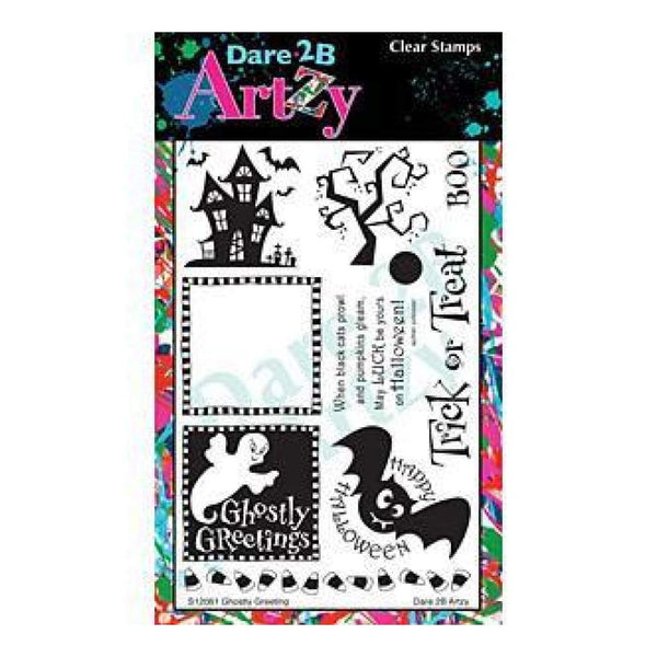 Dare 2B Artzy Clear Stamps 4X6 Sheet Ghostly Greetings