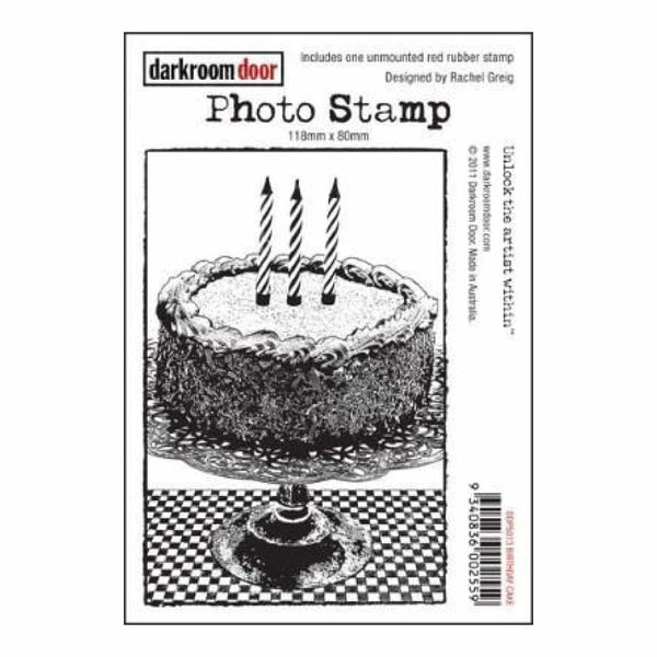 Darkroom Door Rubber Photo Stamp - Birthday Cake