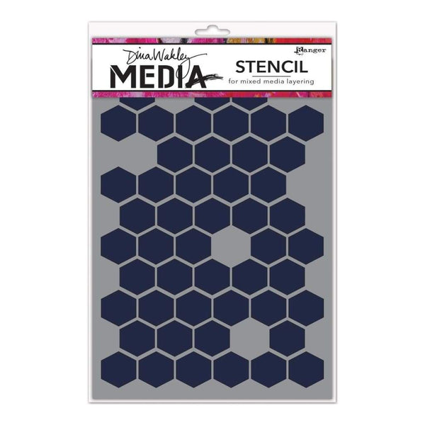Dina Wakley Media Stencils 9 inch X6 inch - Honeycomb