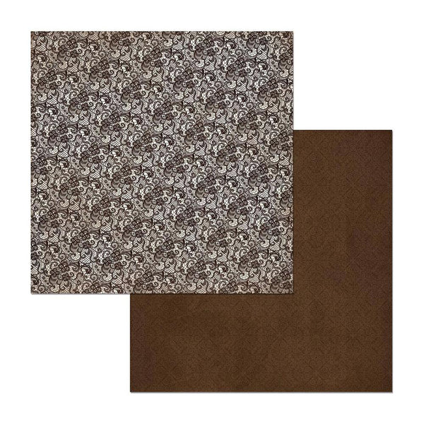 BoBunny - Double Dot Lace Double-Sided Cardstock 12X12in - Coffee