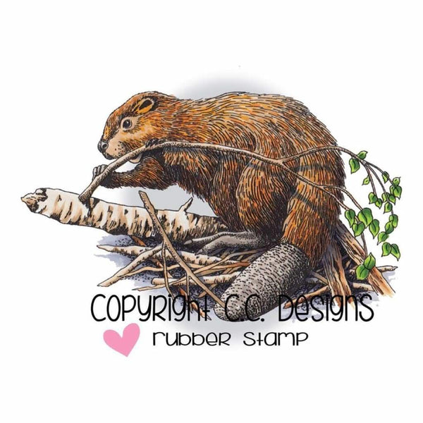 Doveart Cling Stamp 2.5 inch X4.25 inch Beaver