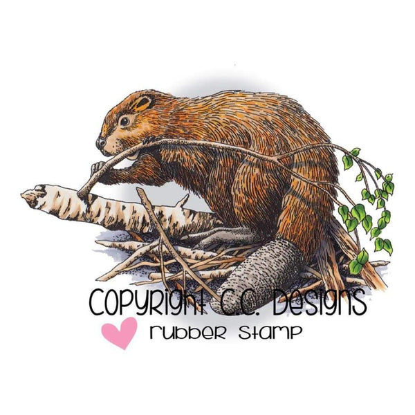 Doveart Cling Stamp 2.5 inch X4.25 inch Beaver