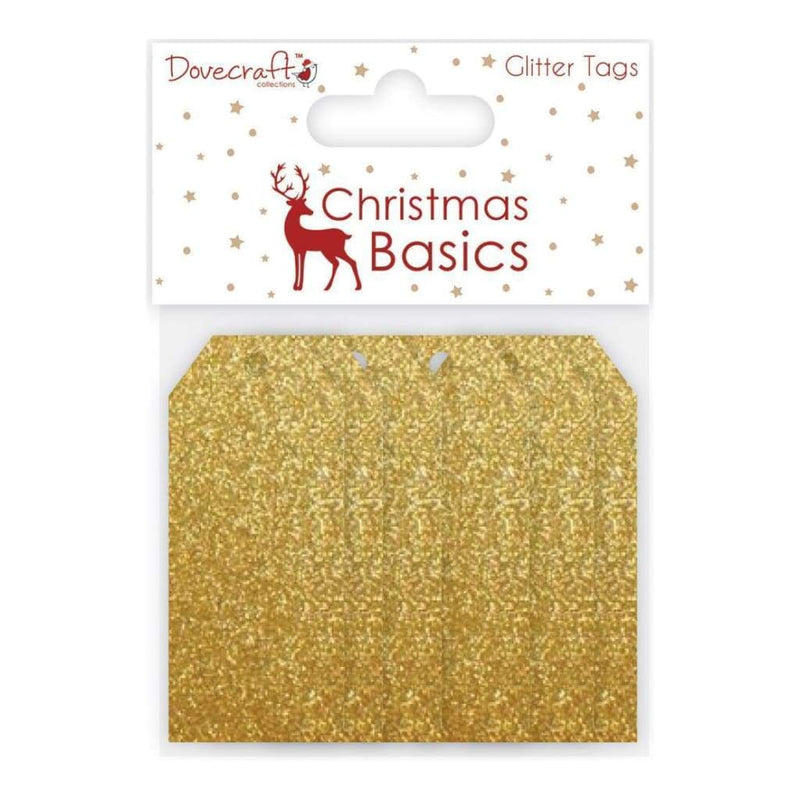 Dovecraft Christmas Basics Tags Glitter Gold