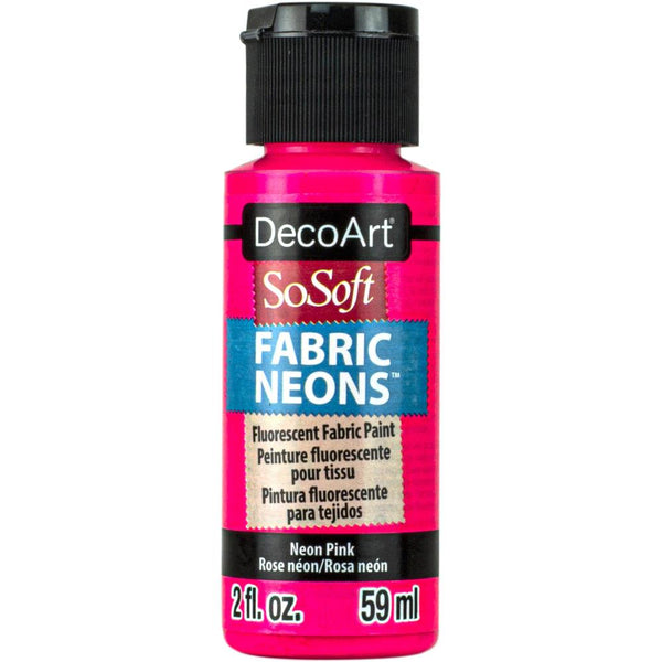 Deco Art SoSoft Fabric Neons Acrylic Paint 2oz - Neon Pink