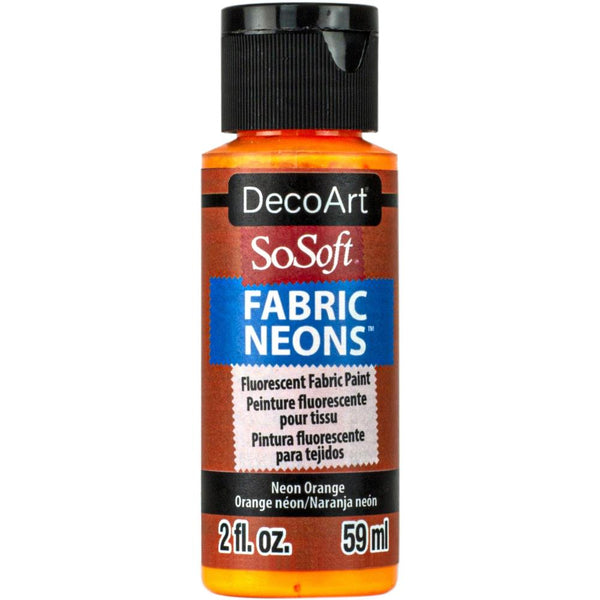 Deco Art SoSoft Fabric Neons Acrylic Paint 2oz - Neon Orange