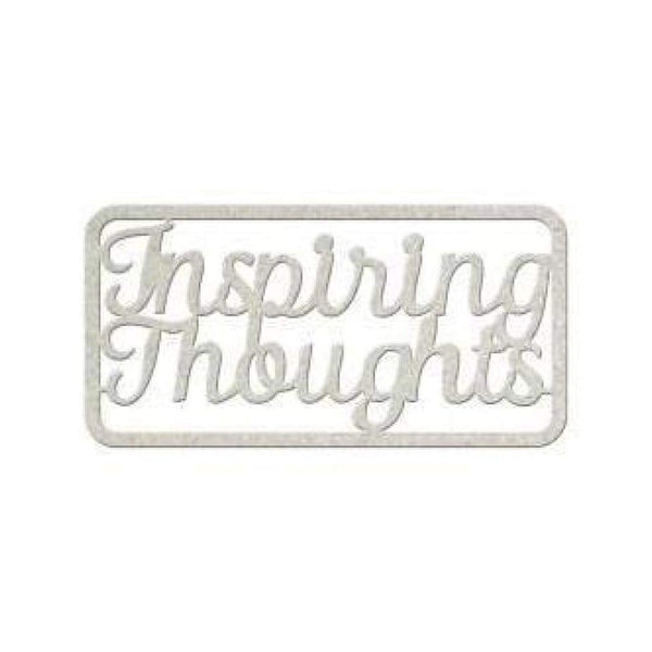 Fabscraps - Die-Cut Gray Chipboard Word Inspiring Thoughts 5.5Inch X2.5Inch