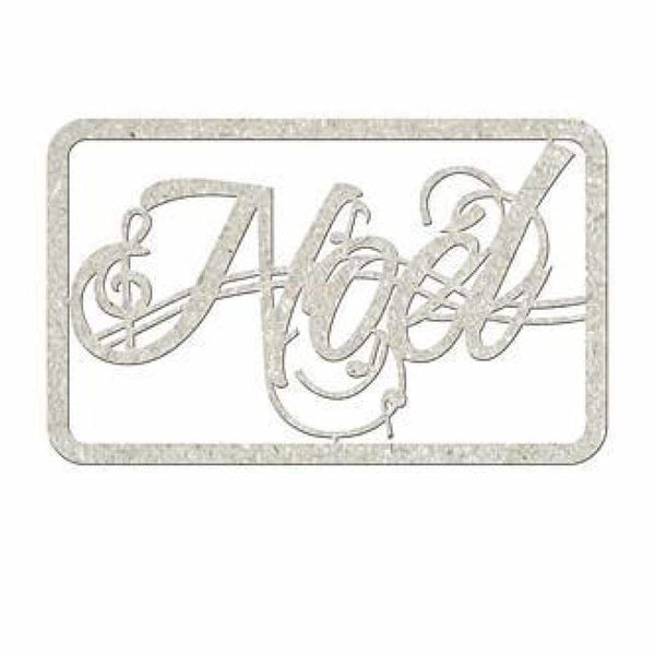 Fabscraps - Die-Cut Gray Chipboard Word Noel 5X2.5In