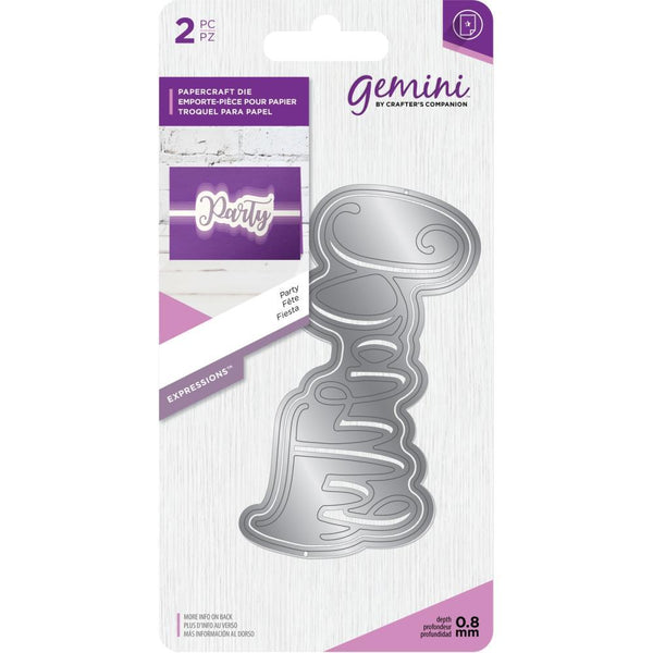 Gemini Papercraft Die - Party 1.8 inch X3.5 inch