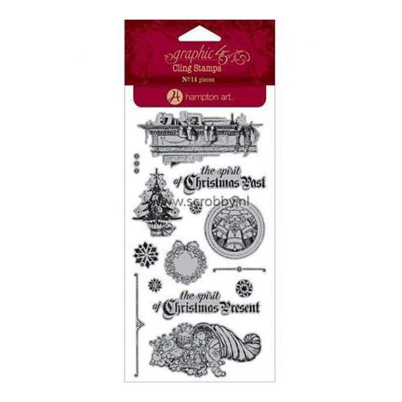 Graphic 45 -  A Christmas Carol Cling Stamps -
