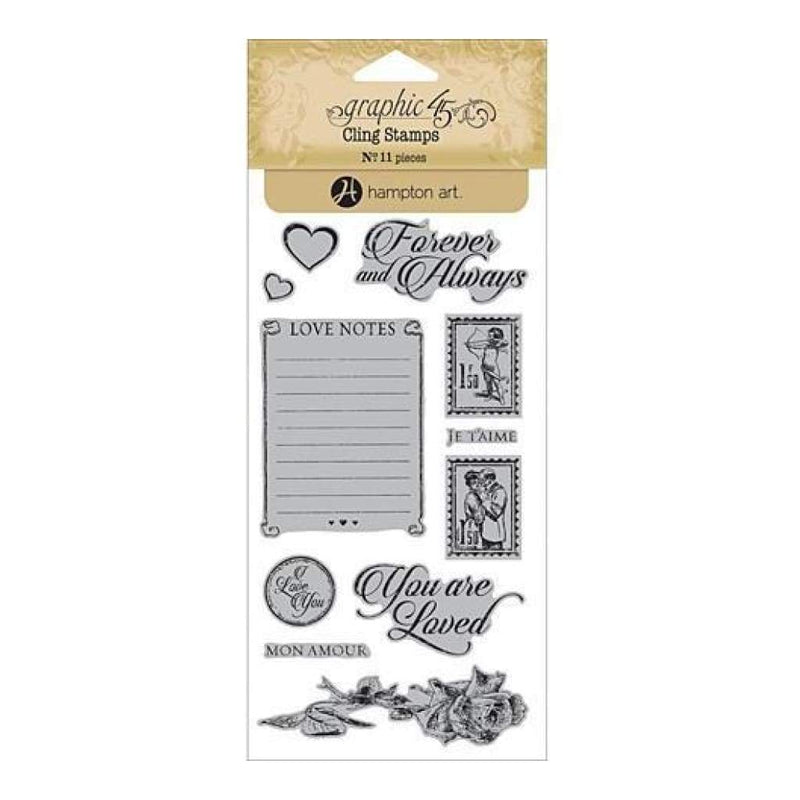 Graphic 45 - Mon Amour Cling Stamps -