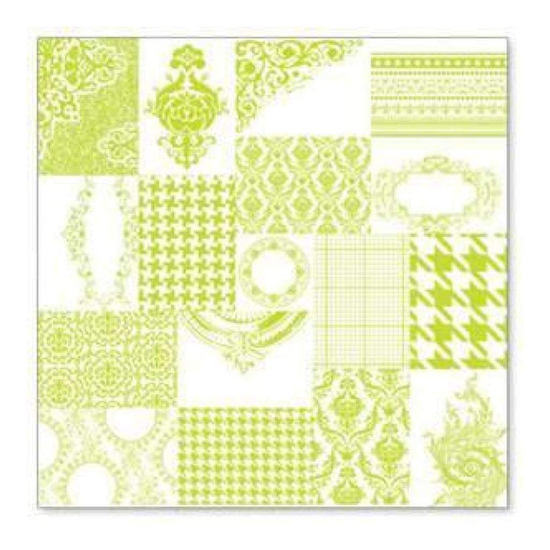 Hambly Screen Prints - Atc Patchwork Overlay - Lime Green (Pack Of 5)