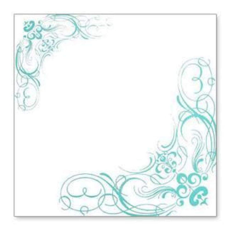 Hambly Screen Prints - Corner Flourishes Overlay - Teal Blue (Pack Of 5)