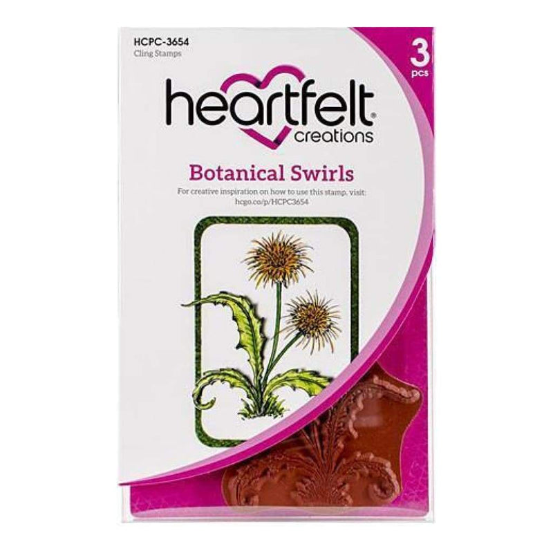 Heartfelt Creations Cling Rubber Stamp Set 4.75Inch X7.5Inch Botanical Swirls
