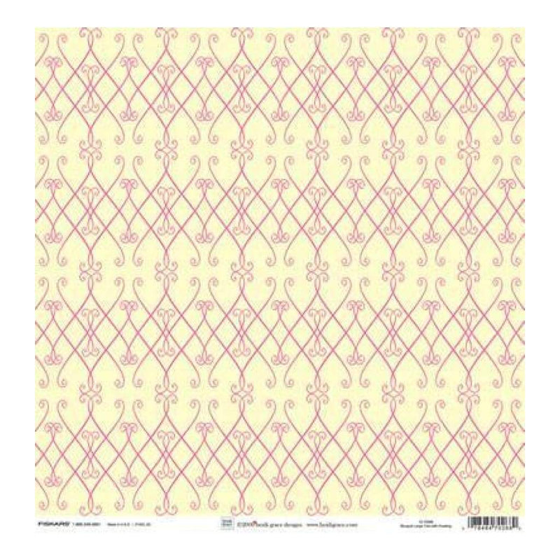 Heidi Grace - The Bouquet - Large Trim With Flocking 12X12 Shimmer & Glitter Paper (Pack Of 5)