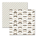 Teresa Collins - He Said She Said Collection - 12 x 12 Double Sided Paper - Mustache